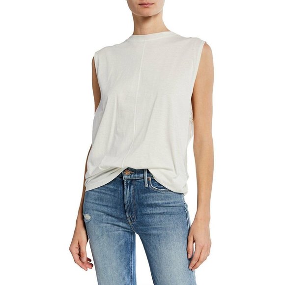 CURRENT/ELLIOTT The Pleated Back Muscle Tee Star White ( 1 ) - Picture 2 of 2